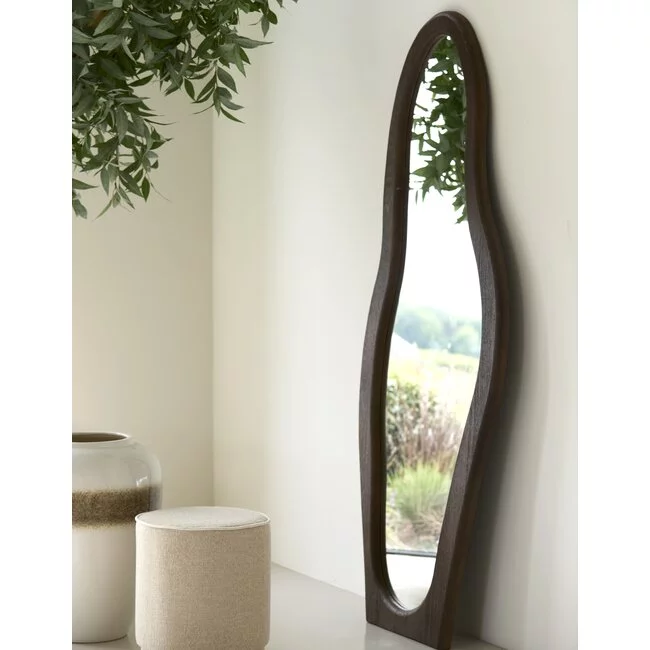 Light en Living Spiegel RUTH 84x200 cm | Organisch Houten Frame Grijsbruin – Light & Living
