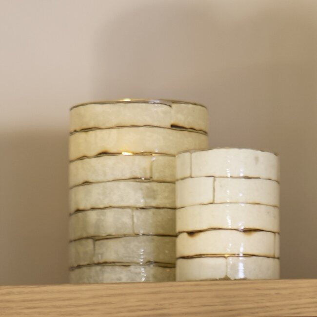 Light en Living Theelicht DRONERI Ø10x13 cm – Glas Helder + Crème | Light & Living - Copy
