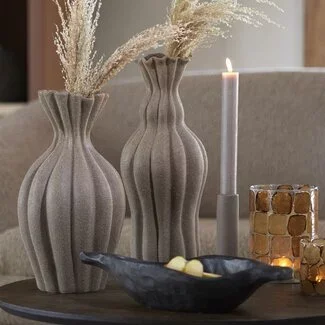 Light en Living Vaas deco Ø17,5x47,5 cm SILVIO keramiek mat bruin