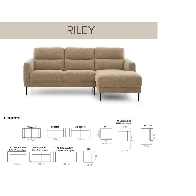 Het Anker Bank Riley - Vele opstellingen en kleuren mogelijk