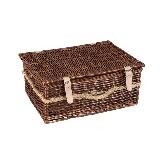 PTMD Kinzey Brown wilgen picknickmand voor 2 personen