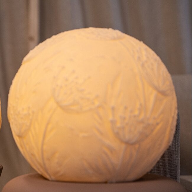 PTMD Hennah witte bloem LED-lampje oplaadbaar rond
