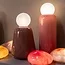 PTMD Garine Taupe melkglas LED lamp oplaadbaar laag