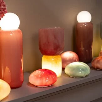 PTMD Shalon Mintgroene steen LED-lamp oplaadbaar M