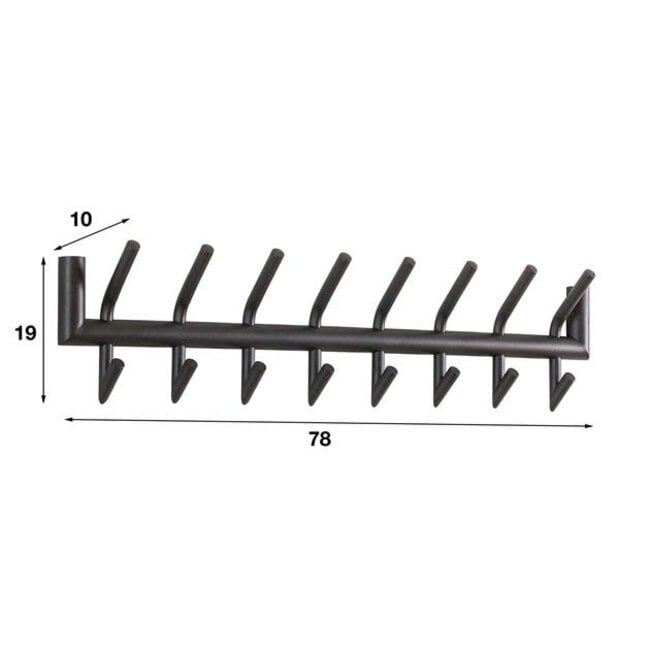 WoonStijl Garderobe 2x8 haaks ronde buis