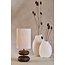 Light en Living Tafellamp Ø22x50,5 cm DANIALO hout print donkerbruin+touw crème