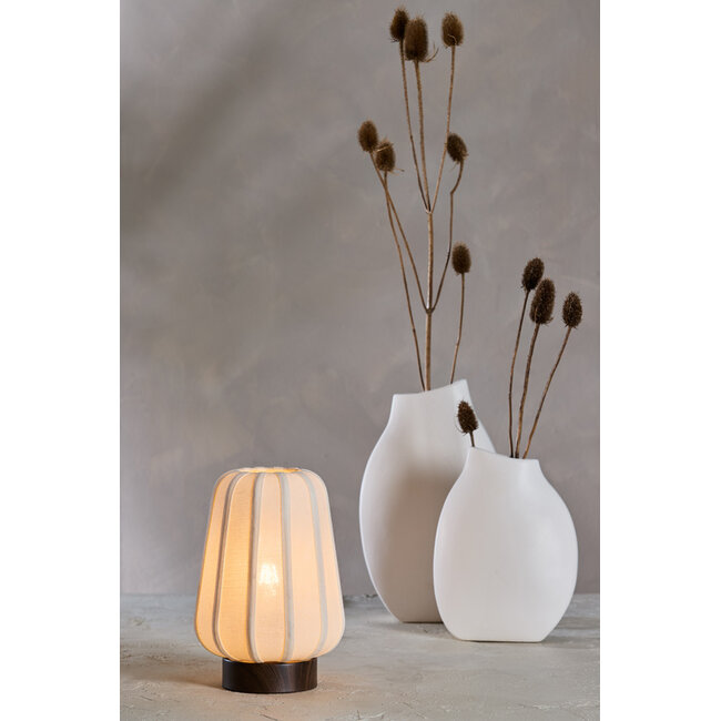 Light en Living Tafellamp Ø20x29 cm BIBURY hout print donker bruin+wit
