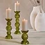 Light en Living Kaarsenhouder Ø10x26,5 cm ITINGA glas bubbel olijfgroen