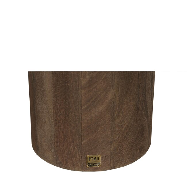 PTMD Bijzettafel Liora Bruin met mangohouten blad