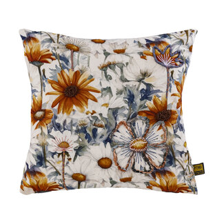 PTMD Kussen Helenor Naturel vierkant met bloemen
