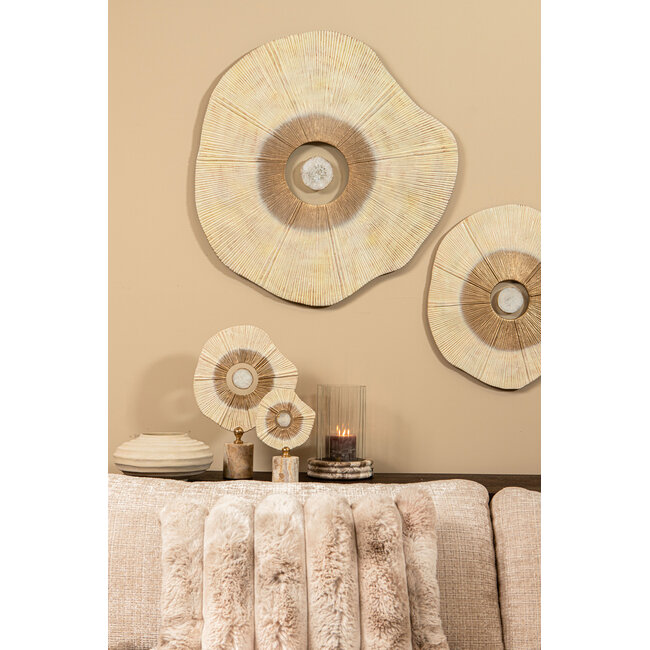 PTMD Kussen Divvo Beige brede rib vierkant