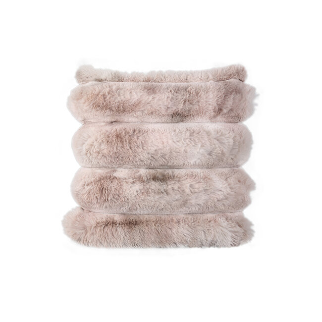 PTMD Kussen Divvo Beige brede rib vierkant