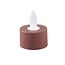 PTMD LED theelicht rustiek bruin met vaste vlam – 6 stuks