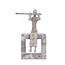 PTMD Ornament Aleria Beige dame met fluit op marmeren voetstuk