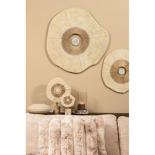 PTMD Wandpaneel Rella Beige gegoten aluminium met centrale steen S