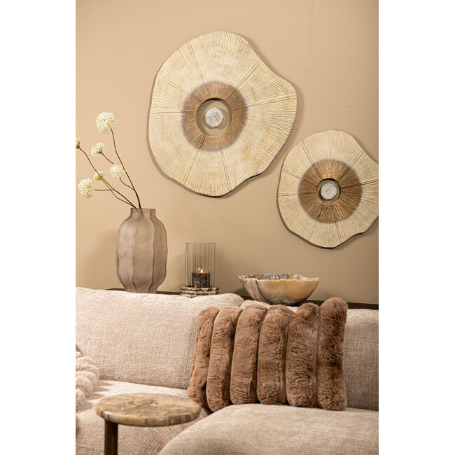 PTMD Wandpaneel Rella Beige gegoten aluminium met centrale steen S