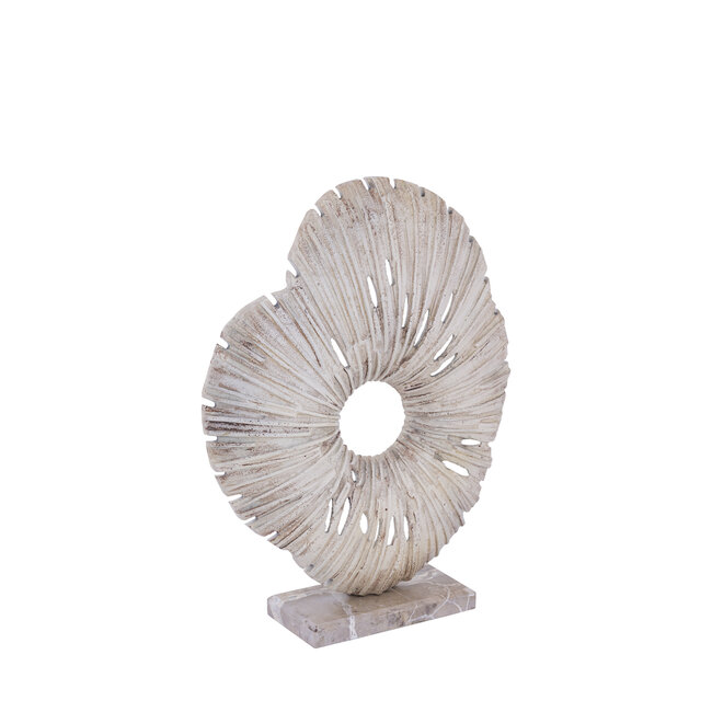 PTMD Ornament Vija Beige gegoten aluminium organisch S
