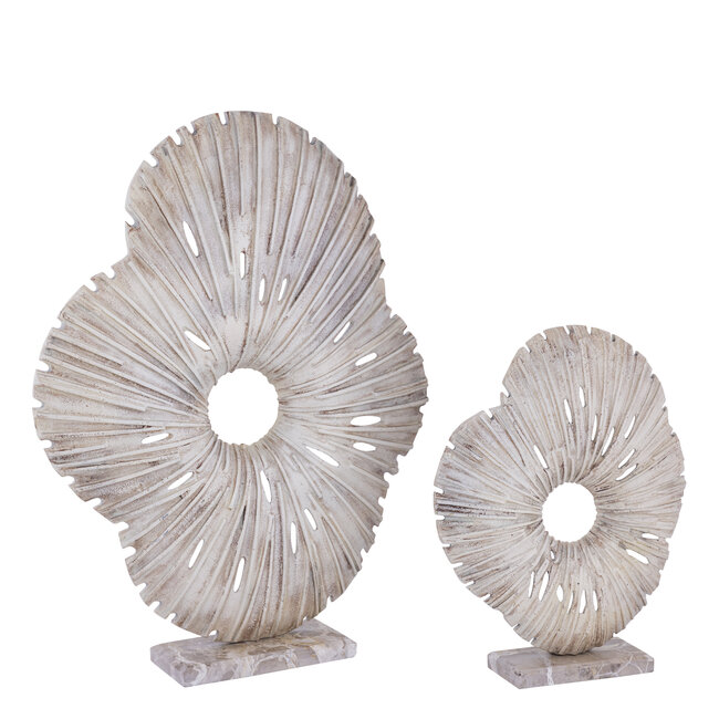 PTMD Ornament Vija Beige gegoten aluminium organisch S