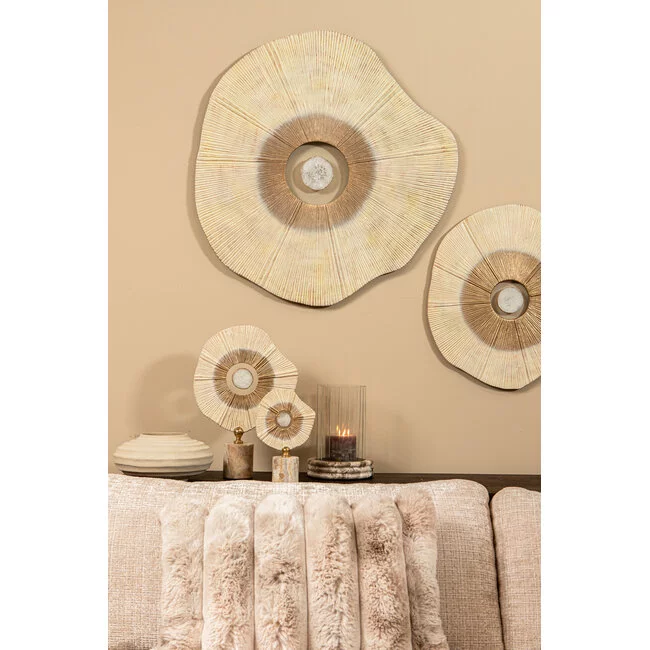 PTMD Wandpaneel Rella Beige gegoten aluminium met centrale steen L