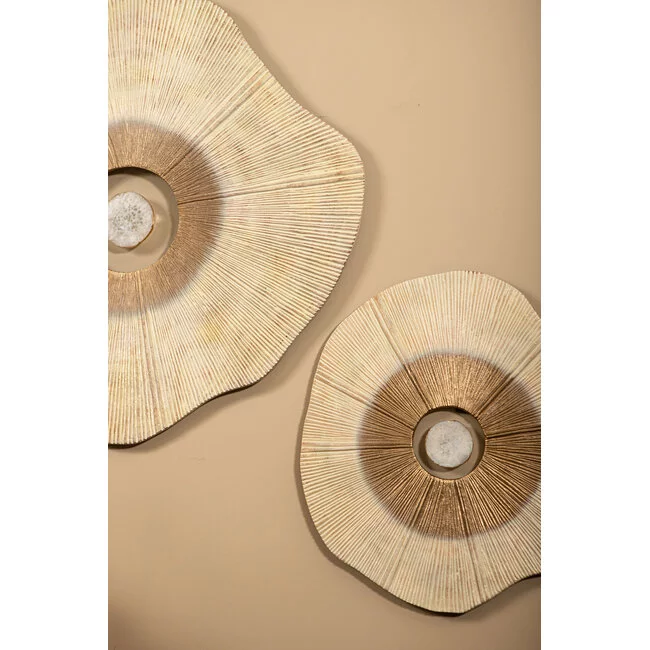 PTMD Wandpaneel Rella Beige gegoten aluminium met centrale steen L