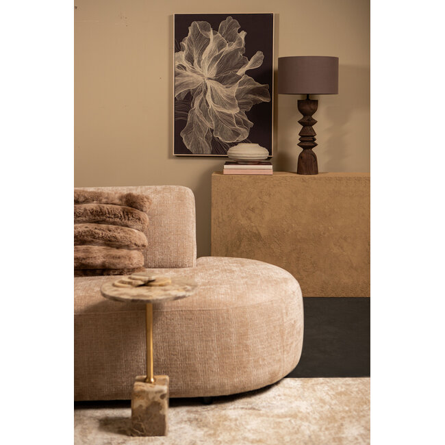 PTMD Wandpaneel Lorinde Lichtbruin canvas Bloemen