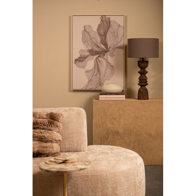 PTMD Wandpaneel Lorinde Lichtbruin canvas Bloemen