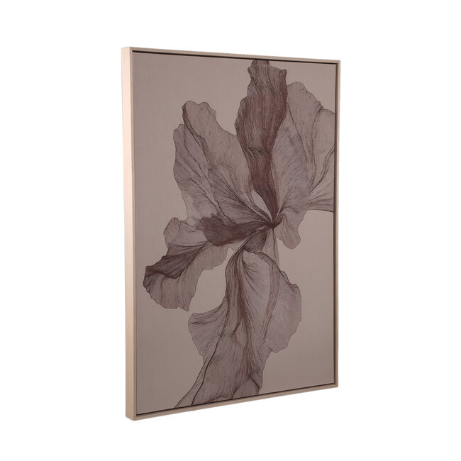 PTMD Wandpaneel Lorinde Lichtbruin canvas Bloemen