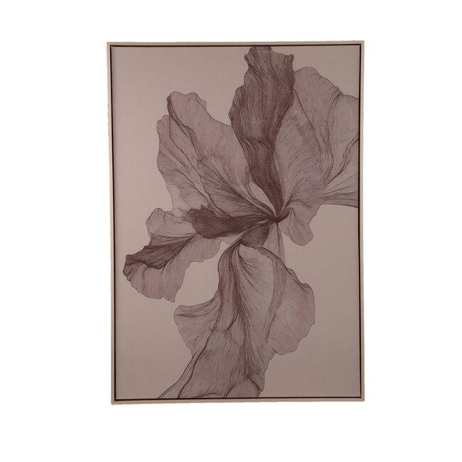 PTMD Wandpaneel Lorinde Lichtbruin canvas Bloemen