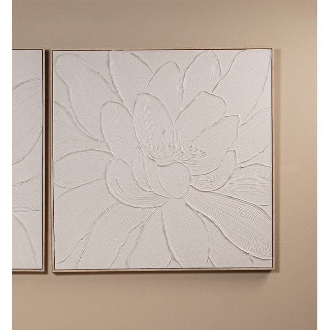 PTMD Wandpaneel Florise Creme canvas bloemen A