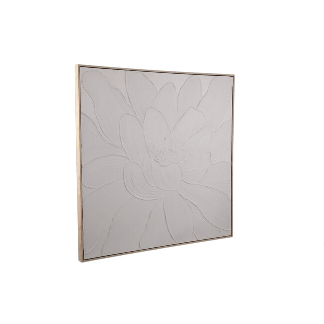 PTMD Wandpaneel Florise Creme canvas bloemen A