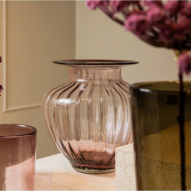 PTMD Vaas Marlisha roze glas groot rond