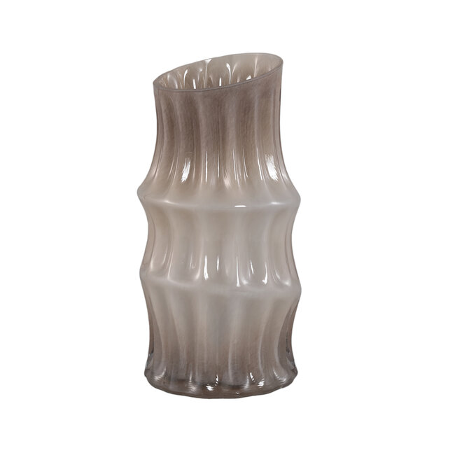 PTMD Vaas Anvi Creme glas hoekig rond L