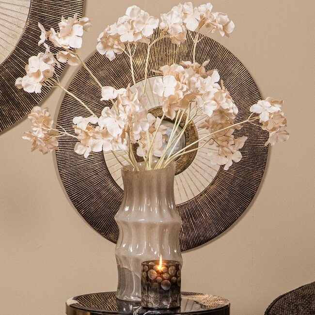 PTMD Vaas Anvi Creme glas hoekig rond L