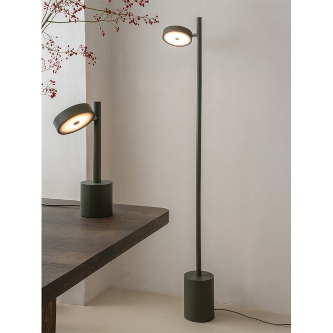 Good&Mojo Vloerlamp essenhout OKINAWA groen