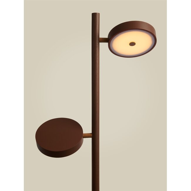 Good&Mojo Vloerlamp essenhout 2-kap OKINAWA bruin