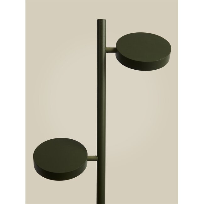 Good&Mojo Vloerlamp essenhout 2-kap OKINAWA groen