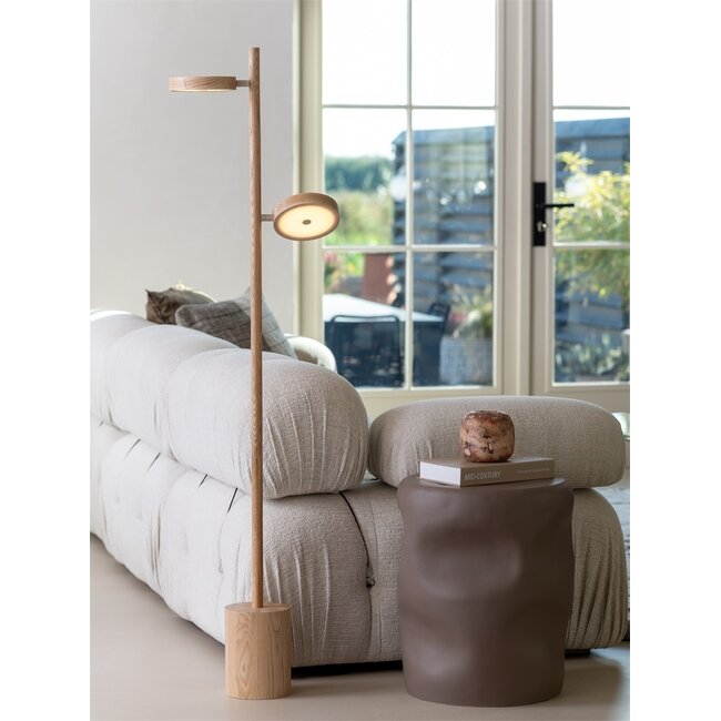 Good&Mojo Vloerlamp essenhout 2-kap OKINAWA naturel