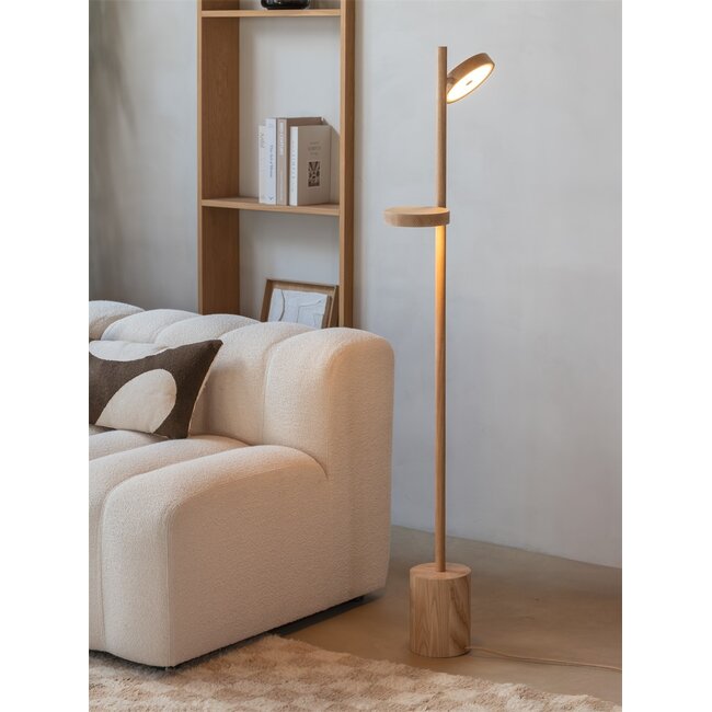 Good&Mojo Vloerlamp essenhout 2-kap OKINAWA naturel