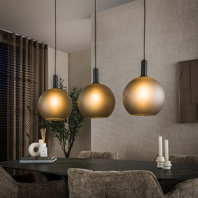 WoonStijl Hanglamp Bubble Frosted 3-lichts grijs