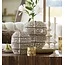 Light en Living Vaas deco 32x16x36 cm MANTU keramiek mat donkerbruin+creme