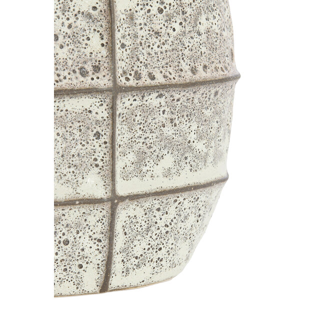 Light en Living Vaas deco 32x16x36 cm MANTU keramiek mat donkerbruin+creme
