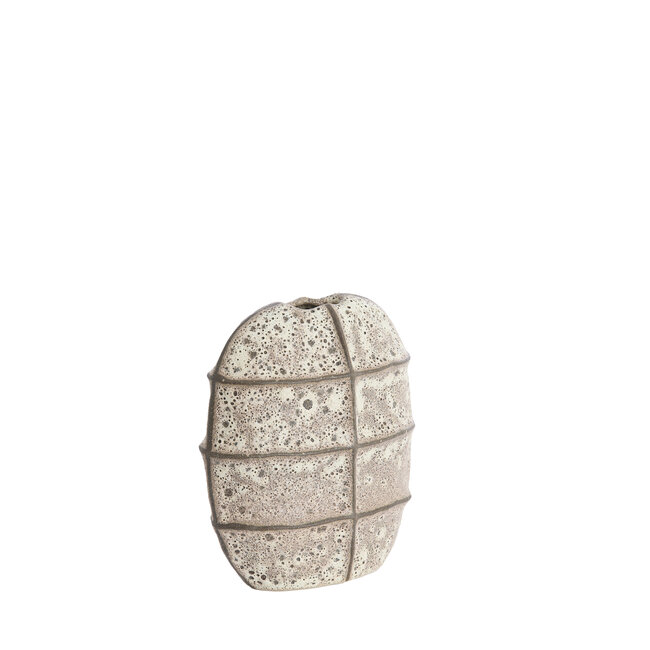Light en Living Vaas deco 25x12,5x28 cm MANTU keramiek mat donkerbruin+creme