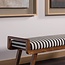 Woood Valo Bankje Hout Bruin Met Streepstof Zwart/Wit