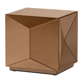 Woood Glintz Bijzettafel Hout Spiegelglas Bruin [fsc]