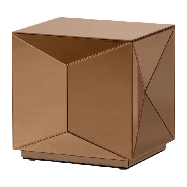 Woood Glintz Bijzettafel Hout Spiegelglas Bruin [fsc]