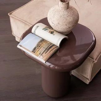 Woood Zava Bijzettafel Hout Hoogglans Donkerbruin [fsc]