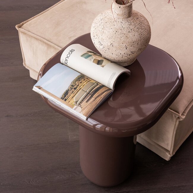Woood Zava Bijzettafel Hout Hoogglans Donkerbruin [fsc]