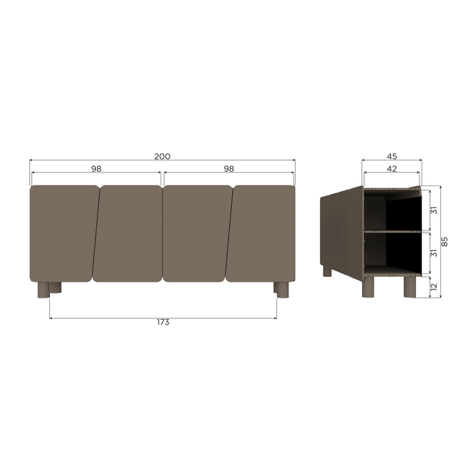 Woood Root Dressoir 200 Cm Grenen Truffel Bruin [fsc]