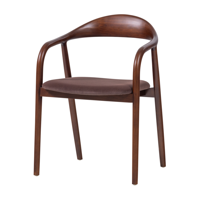 Woood Bran Eetkamerstoel Beukenhout Velvet Bruin [fsc]