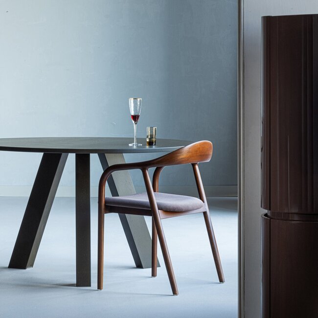 Woood Bran Eetkamerstoel Beukenhout Velvet Bruin [fsc]